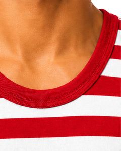 Red <b>White</b> Striped <b>Men</b> Cotton Tank Top Sleeveless <b>Vest</b> Casual Summer Gym Fitness Shirt Breathable Loose Fit Streetwear Tank Top - Product Image 5