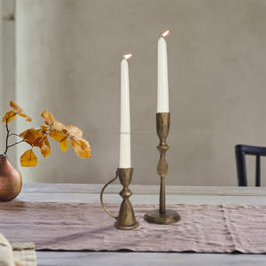 Ensemble décoratif de 2 bougeoirs en laiton, bougeoirs en métal fantaisie, centre de table de mariage, pilier, vente personnalisée - Product Image 5