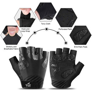 Services OEM, prix raisonnable, style tendance, haute qualité, nouveau design, prix bas, gants de cyclisme en cuir à demi-doigts - Product Image 5