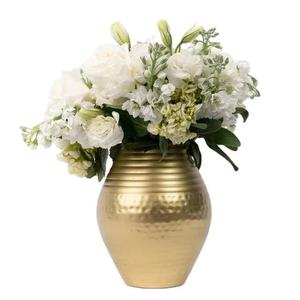 Casting Aluminium Durable Metal Tabletop Vase with Hammered Texture Irregular Shape Handmade Floral Display Decor - Product Image 4