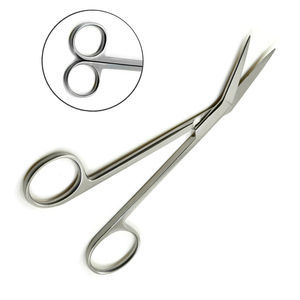 Ciseaux chirurgicaux Locklin 16,5 cm pour pansements, à bord de scie angulaire, en acier inoxydable, instrument médical chirurgical - Product Image 1