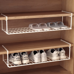 Porte-chaussures en fer noir réglable et extensible de qualité européenne, gain de place, avec conception empilable pour usage domestique - Product Image 5