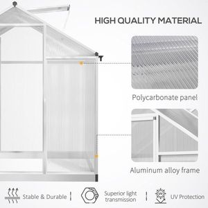 Serra in Policarbonato 8x6 Piedi con Tetto Ventilato per Uso Idroponico e Agricolo, Realizzata in Materiale PP Durevole - Product Image 5