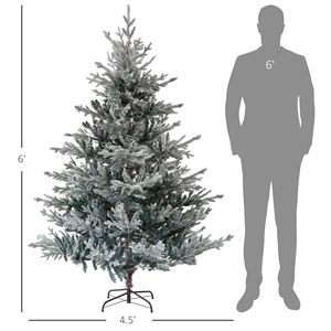 Albero di Natale Artificiale in Pino Nordico da 180 cm con 795 Punte Innevate, Facile da Montare, Albero Natalizio con Supporto Pieghevole in Metallo - Product Image 6