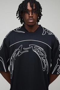 Camiseta de algodón extragrande para hombre, corte cuadrado, hombros caídos, ajuste holgado, estilo streetwear, informal, para verano. - Product Image 3