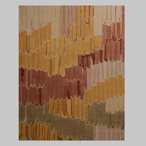 Tapis moderne abstrait multicolore à motifs géométriques en laine/coton, antidérapant, fait main, de luxe, pour salon, chambre, décoration intérieure - Product Image 1