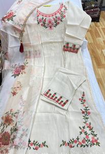 Salwar Kameez Dupatta de Viscosa Pura con Bordado Indio Moderno, Secado Rápido, para Mujer, para Fiestas, Todas las Temporadas, Corte Regular - Product Image 6