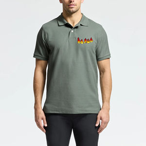 Chemises pour hommes de haute qualité 100% coton avec logo brodé personnalisé, vêtements de sport décontractés, respirants, style hip-hop, prix abordable - Product Image 1