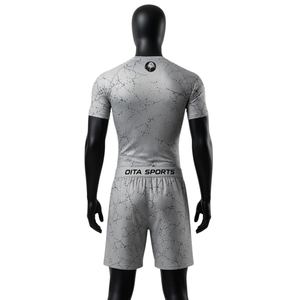 Light Grey <b>Black</b> <b>Men</b> Compression T Shirt and <b>Shorts</b> Set Quick Dry Stretch Fitness Gym Training Running Workout Performance Sport - Product Image 2