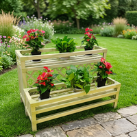 Jardinière Moderne en Plastique Galvanisé Effet Bois, Bac de Jardin Étanche, Écologique et Durable pour la Décoration Intérieure et Extérieure