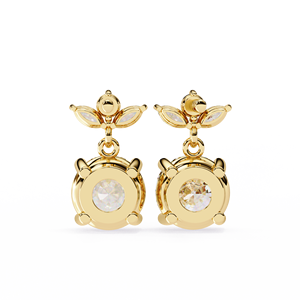 Aries Jewel Unique Mix Cut IGI 1Ct each Round Lab Grown Diamond 14K Gold IGI Certified <b>Earring</b> <b>Tops</b> for Gift Party & Anniversary - Product Image 4