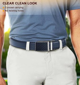 Cinturones de Vestir con Hebilla de Trinquete Elegantes y de Alta Calidad para Uso en Exteriores, Precios al por Mayor, Personalizados, OEM, de Cuero Genuino para Hombre, con Logotipo, 1.5 Pulgadas - Product Image 4
