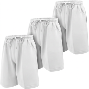 Shorts Bermuda pour Homme à Couleur Unie, Séchage Rapide, avec Cordon de Serrage, Taille Mi-Haute, en Polyester Tricoté, Couleurs Marine, Noir et Gris - Product Image 2
