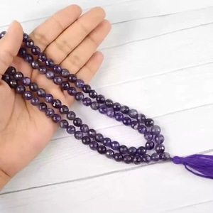 Wholesale 108 Natural 8mm Amethyst Mala Beads Customizable Crystal Necklace Handmade Dynamic Crystal <b>Art</b> Collectible for - Product Image 4
