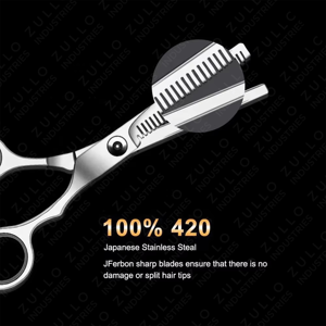 Kit de ciseaux de coiffure en acier à haute teneur en carbone de qualité supérieure, ciseaux de barbier de 6 pouces avec étui en cuir de protection - Product Image 3