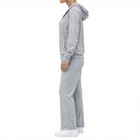 Ensemble de survêtement OEM gris avec veste zippée ample et pantalon à jambes larges à cordon de serrage – Tenue décontractée 2 pièces