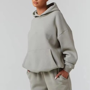 Conjunto Deportivo de 2 Piezas para Mujer, Sudadera con Capucha y Pantalones Jogger, Color Sólido, Felpa, Ropa Casual, Largo Completo - Product Image 4