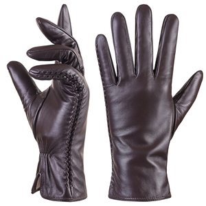Gants de vélo pour hommes Samroz Sports en cuir d'agneau véritable, longueur poignet, respirants, compatibles écran tactile, pour toutes les saisons, pour activités de plein air - Product Image 1