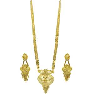 สร้อยคอทองคำแท้ 14K 18K 24K แบบยาวสไตล์ดั้งเดิม สร้อยคอแฟชั่นทองเหลืองชุบทอง ชุดเครื่องประดับเจ้าสาวแบบยาว - Product Image 2