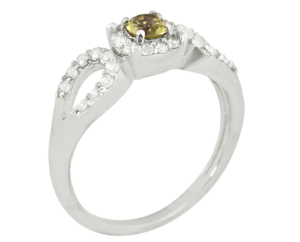 Elegante Anillo Halo de Plata de Ley 925 con Baño de Rodio y Gema Amarilla, Diseño de Doble Infinito con Circonitas Blancas para Mujer - Product Image 2