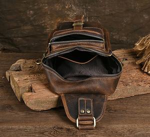 Bolso Bandolera Retro de Cuero Genuino de Alta Calidad para Hombre, Bolso de Hombro Cruzado Vintage, Bolso de Mensajero para Boda, Cumpleaños, Viajes - Product Image 4