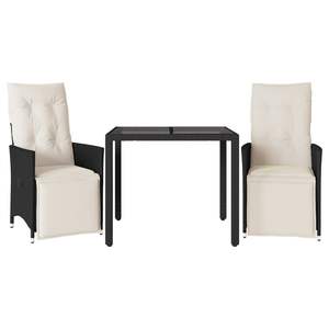 Conjunto de Bistro Negro y Crema para Jardín, Muebles de Comedor para Exteriores - Product Image 2