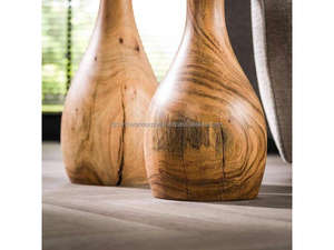 Solid Wood Nesting <b>Side</b> <b>Tables</b> <b>Set</b> of 2, Modern Sculptural Wooden Accent <b>Tables</b> for Living Room & Bedroom Modern Wooden Nesting - Product Image 6