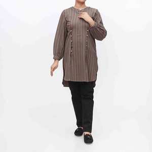 Camisa a Cuadros de Franela Marrón para Hombre, Talla XS, 1 Pieza, PW3218 - Product Image 3