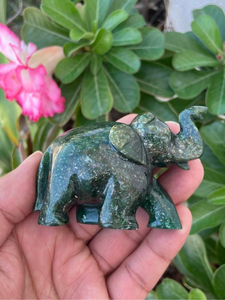 Hand Carved Natural Fuchsite <b>Elephant</b> Figurine Green Crystal Animal Statue OEM ODM Wholesale Supplier - Product Image 1