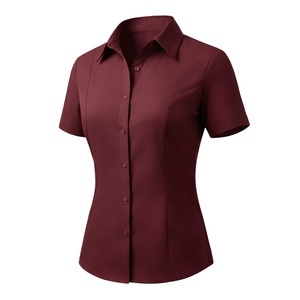Luxury Women's <b>Short</b> <b>Sleeve</b> Dress Shirt 100% Cotton Classic Women's Formal Shirt – Professional Look & Premium Quality From BD - Product Image 1