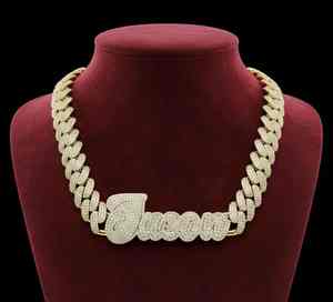 Chaîne cubaine Iced Out Jésus pour hommes, en argent et or 10K 14K, style pendentif Hip Hop, bijoux de luxe tendance pour hommes - Product Image 2