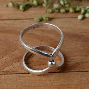 SHYAM JEWELRS Handmade Oxidized 925 <b>Silver</b> Luxury Flower Splint Ring-Arthritis Support PIP or <b>DIP</b> Joint - Product Image 2