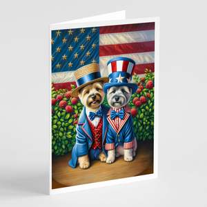 All American Cairn Terrier Whimsical A7 Cartes de vœux Pack de 8 cartes vierges avec enveloppes Taille 5x7 - Product Image 1