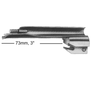 Lame de laryngoscope manuelle réutilisable en acier inoxydable de haute qualité, pointe légèrement courbée, pour procédures médicales ORL, modèle Wisconsin Foregger - Product Image 3