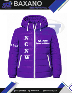 Veste matelassée à capuche NCNW Sorority pour femme, veste varsity matelassée, broderie 1935, isolée, chaude, hiver, veste pour femme NCNW - Product Image 4
