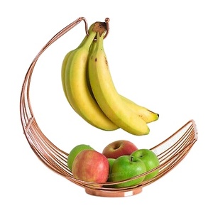 Fruits Basket Cum Banana Hangers Storage for Kitchen Counter Metal Wire Storage Basket Fruits Stand - Product Image 1