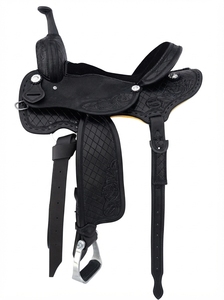 Selle de cheval western en cuir, rênes résistantes à l'usure et à l'eau, accessoire d'équitation, équipement pour chevaux, vente en gros OEM - Product Image 3
