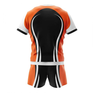 Maillots de rugby pour hommes en polyester respirant 100 % avec impression numérique personnalisée, ensemble maillot et short de haute qualité à bretelles longues ajustables pour équipe - Product Image 2