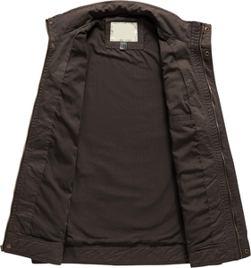 Custom Rugged <b>Utility</b> <b>Jacket</b> <b>Men</b> Outdoor Workwear Wind Resistant Multi Pocket Full Zip Functional Outerwear - Product Image 2