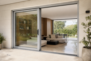 Porte coulissante de patio moderne en alliage d'aluminium avec double vitrage en verre trempé, isolation phonique, usage intérieur/commercial - Product Image 6