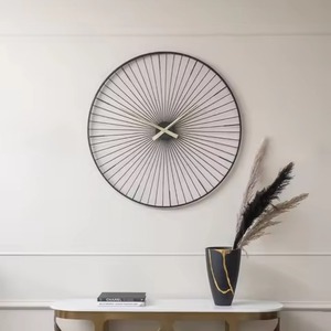 Rust Free Sliver Finish Round <b>Large</b> Metal Wall <b>Clock</b> Analog Quartz Silent For Office Living Room Decoration Use Metal Wall <b>Clock</b> - Product Image 6