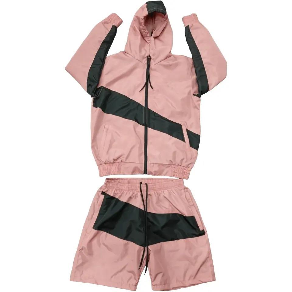 Custom Two Piece Windbreaker Short Jacket Sets for Men