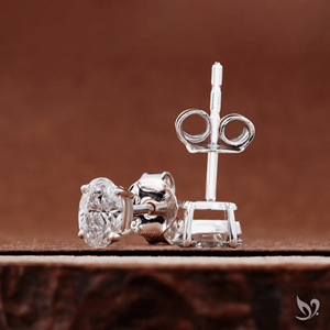 Oval Cut Lab Grown Diamond <b>Stud</b> Earrings Prong Set 925 Sterling <b>Silver</b> Dainty Elegant Everyday Wear - Product Image 3