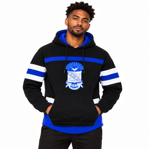 Sudadera con Capucha Sigma Negra para Hockey, Estilo Jersey Deportivo Premium, Bordada, Informal, Unisex, para Entrenamiento y Equipo - Product Image 1