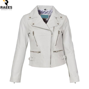 Best Selling Women's <b>Long</b> Breathable <b>Leather</b> <b>Jacket</b> Plain Design Customizable Casual Wear for Wholesale - Product Image 5