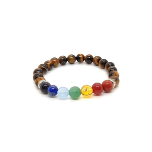 High Quality Tiger eye with seven chakra Beads Bracelet Romantic Gift Fashion Charm Jewelry for Men Women Energy Meditation - Product Image 1