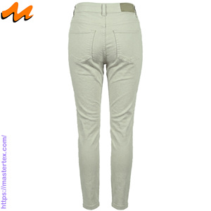 Pantalones de mezclilla para mujer, de cintura media, corte regular, de algodón/poliéster/elástico, largos, lavables, transpirables, para primavera/verano - Product Image 2