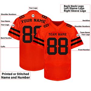 Jersey de Fútbol Americano, Ropa Deportiva, Proveedor OEM, Mezcla de Spandex, Nombre y Número del Jugador Personalizados, Parche Bordado, Transpirable - Product Image 2