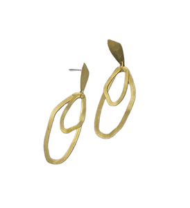 Pendientes de Latón Hechos a Mano con Acabado Mate, Chapados en Oro, Joyería Tradicional, Antigua y Moderna para Mujer - Product Image 1