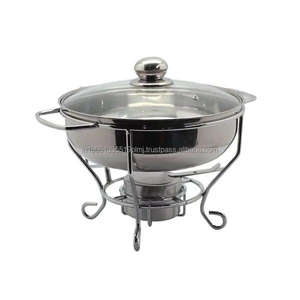 Used Food Stainless Steel Chaffing Dishes Round <b>Buffet</b> Food <b>Server</b> Custom Steel Chaffing Dishes Best Premium Quality From India - Product Image 2